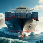 Shipping industry delivering cargo on large container ship ,generative artificial intelligence